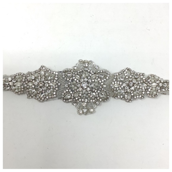 Allure Bridals Sash Large Crystal Beaded Rhinestones Bling main image 10